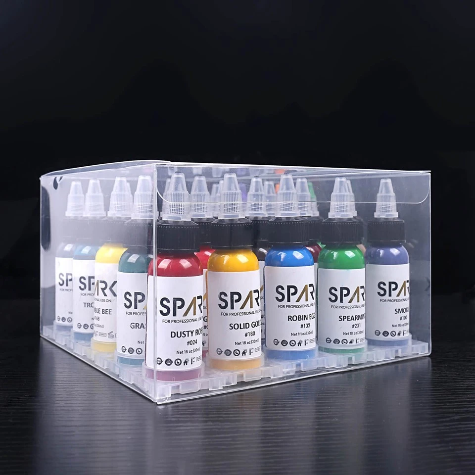 1oz (30ml) Spark Long-lasting & Fast Premium 25 Colors Tattoo Ink Set For Tattooing And Body Art factory