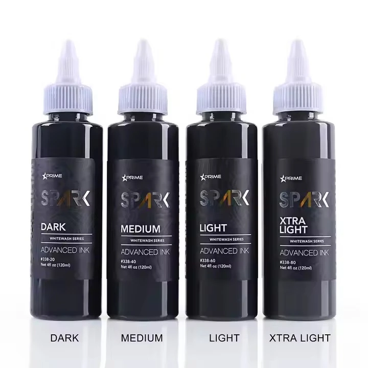 High-quality Spark Newest 4OZ*4 WHITEWASH SETS Waterproof Temporary Tattoo Inks