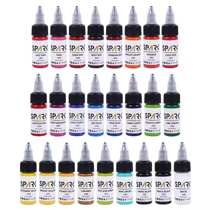 50 u boji Spark na veliko organski najbolji pigment 1 oz 30 ml za jednokratnu upotrebu Profesionalne šminke za boce privremena tinta tetovaža