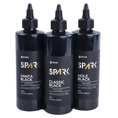 Iskra 250 ml visokokvalitetne organske trajne trajne klasične crno/rupe crno/Vanta crni model tetovaža tinta za tjelesnu umjetnost