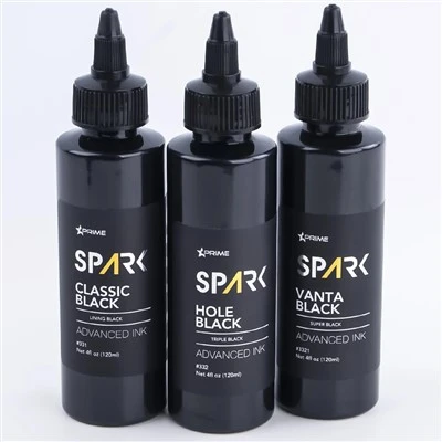 Spark Premium 4oz Tri - Set za tintu za nijansu: Classic, Hole & Vanta Black za superiornu tetovažu i tjelesnu umjetnost