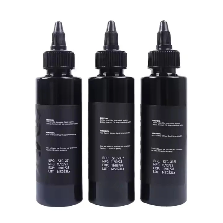 Spark Custom Wholesale China High-end 4 OZ 120 ML Paint Pigment Body Skin Color Amazing OEM Black Tattoo Ink