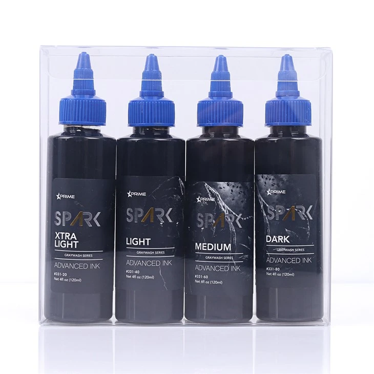 Spark najnoviji 4oz*4 sivi set za pranje vodootporne privremene tetovaže tinte