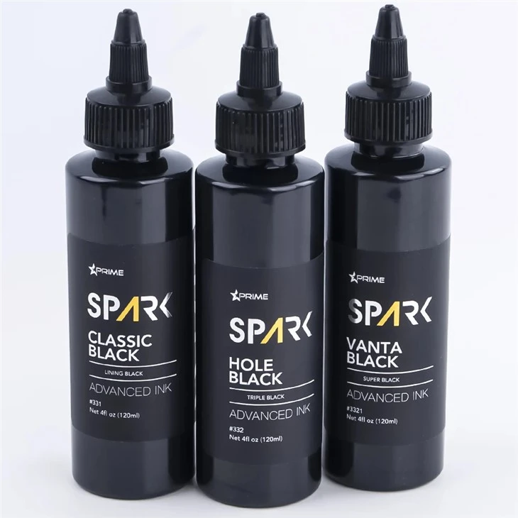 Spark Premium 4oz Tri - Set za tintu za nijansu: Classic, Hole & Vanta Black za superiornu tetovažu i tjelesnu umjetnost