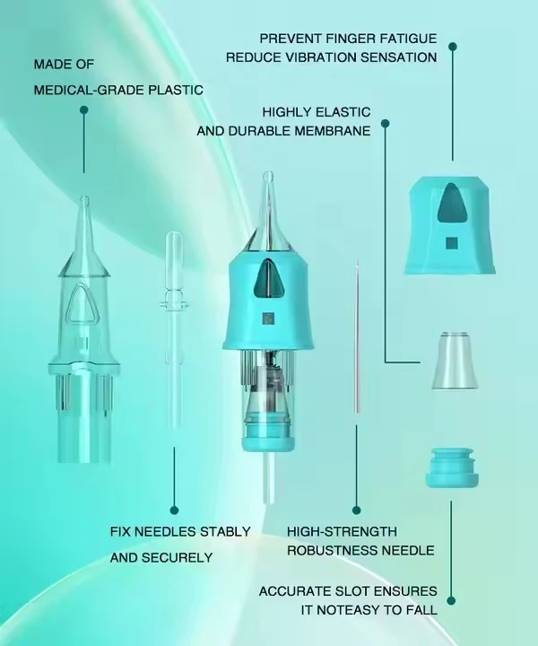 Spark Safe Convenient 316 Stainless Steel Size M1 Premium Sterile Disposable Tattoo Cartridge Needle For Body Art Tattooing