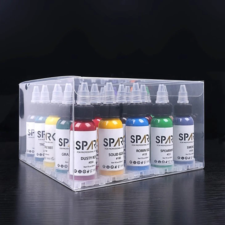 Spark High - kraj 1oz Premium Brzo glatko trajno prilagođeno 25 setova u boji Spark Tattoo tinta za tjelesnu umjetnost i tetoviranje