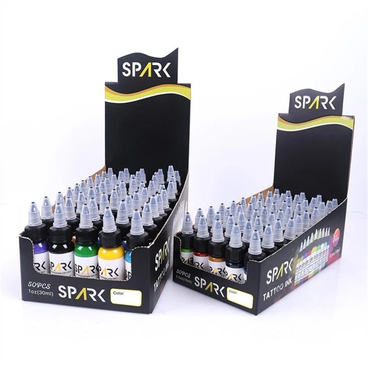 50 kompleta boja bezolovne tinte za tetoviranje Spark Set tinte za tetoviranje Profesionalni zaslon s tintom za tetoviranje