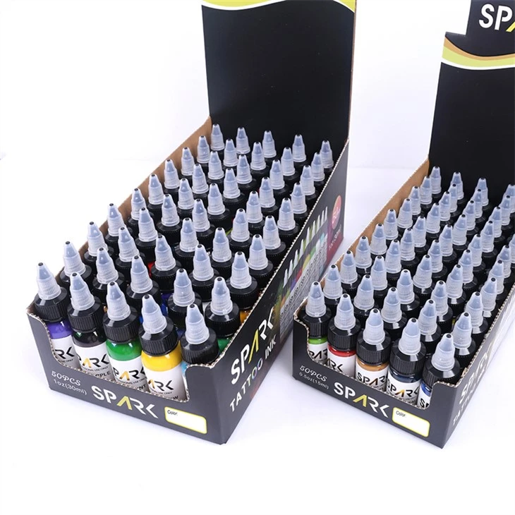 50 kompleta boja Tinta za tetoviranje Prava tamna sjajna crna tinta za tetoviranje