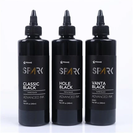 Serija crne tinte od 8 OZ Classic Black Lining Black Spark tinta za tetoviranje Profesionalni zaslon s tintom za tetoviranje